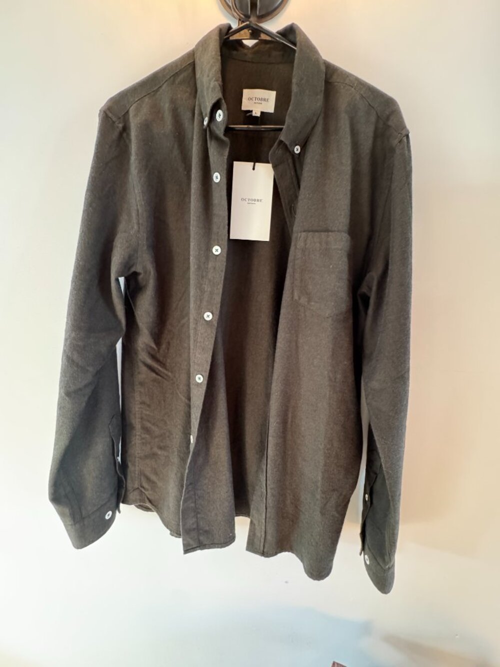 octobre Flannel Charlie Shirt Dark Green - Size L
